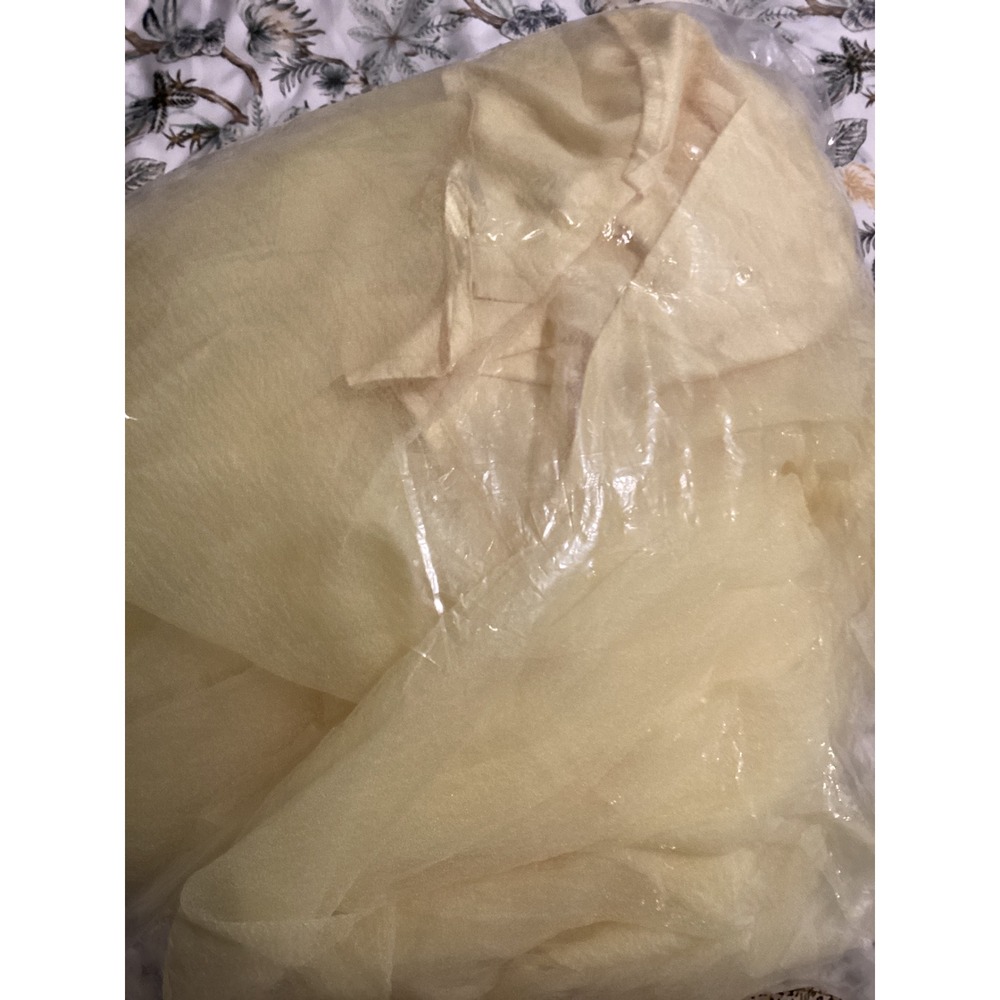 Few Moda CAARA Women Yellow Sheer Organza Overlay Slip Dress Set Size Large NWT - Picture 12 of 12